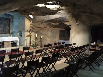 Interior of the Gethsemane Cave in Jerusalem.