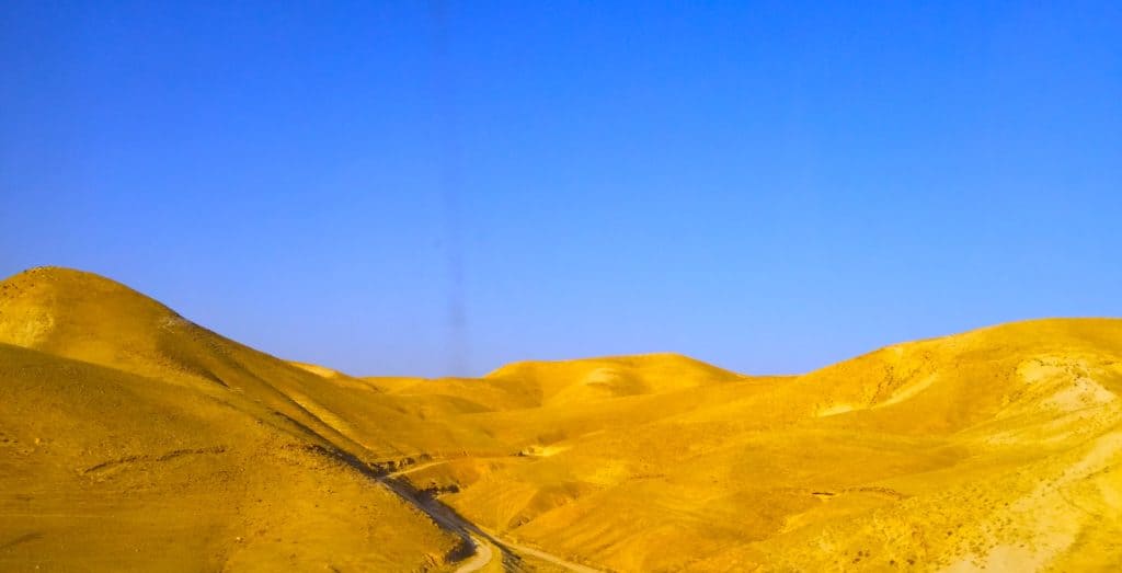 Photograph of the Jericho Road going from Jericho to Jerusalem.