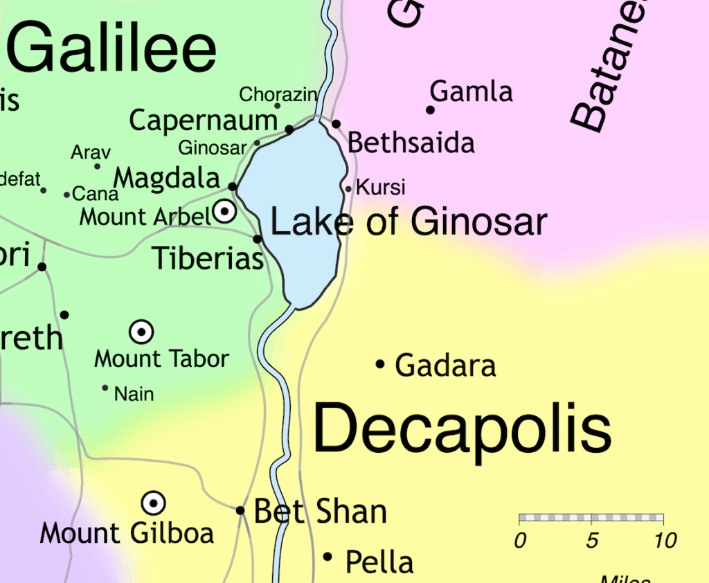 Sea Of Galilee Bible Map